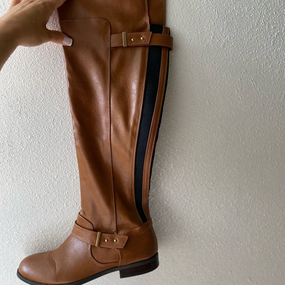 Cognac Knee high boots